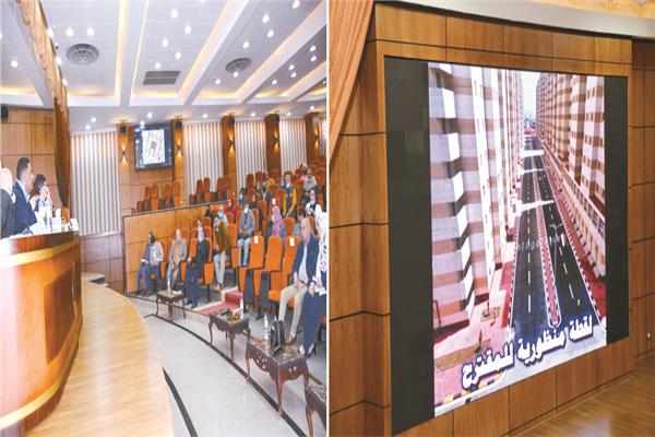 ماكيت يوضح العمارات بعد التطوير / جلسة حوار مجتمعى حول المشروع