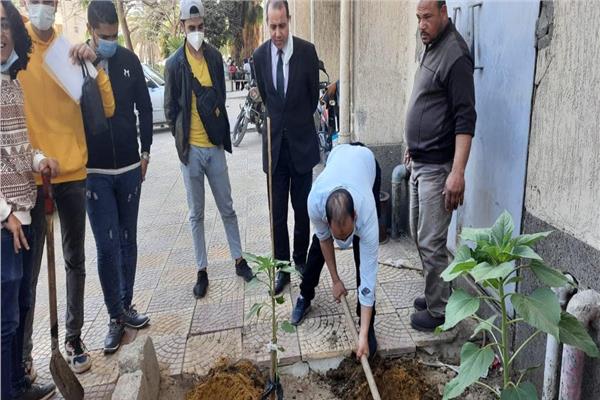 مبادرة كلية التكنولوجيا والتعليم جامعة حلوان للتشجير بأيدي الطلاب