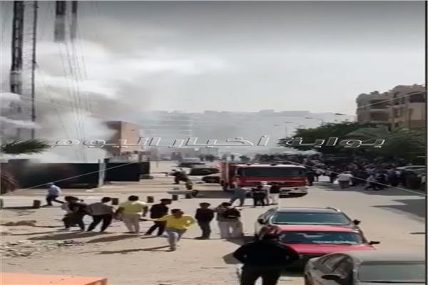 حريق في برج اتصالات خلف كارفور 