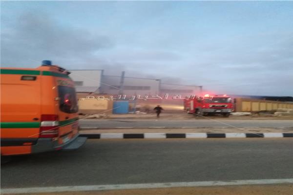  حريق بمصنع مفروشات