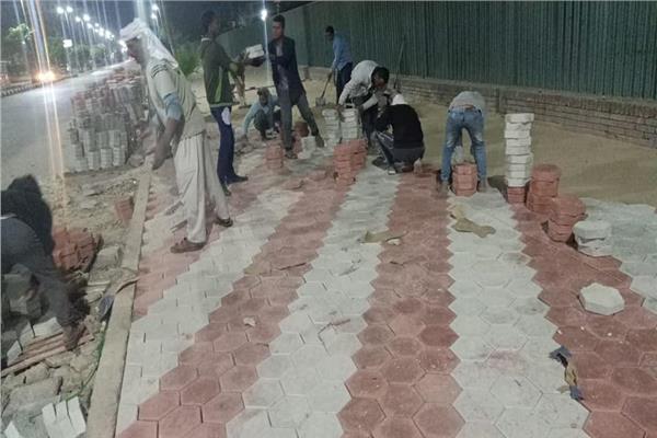 بلاط الانترلوك تطوير وتجميل الشوارع والميادين بدائرة محافظة اسيوط