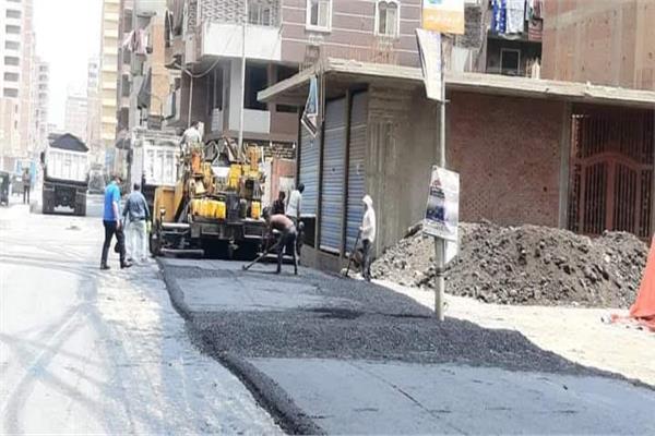 تطوير ورصف عمرو بن العاص بشبرا الخيمة بالقليوبية