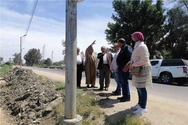 هبوط أرضى بطريق الوفائية  بالبحيرة 