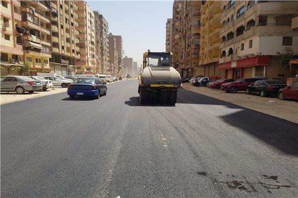 استكمال تطوير شارع الزعيم السادات في الطالبية بالجيزة