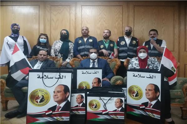 حزب حماة الوطن يزور المصابين الفلسطنيين بمعهد ناصر