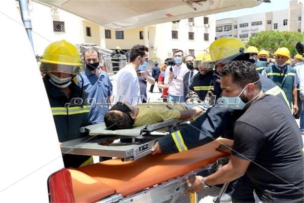 محاكاة لإخلاء آمن للادارة العامة لجامعة المنصورة