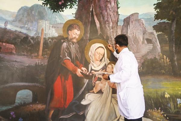 جانب من اعمال ترميم  «مسار العائلة المقدسة» 
