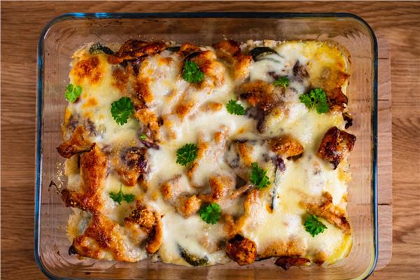  صينية رز بالدجاج والقشطه