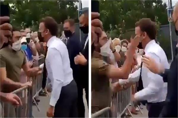 صفع الرئيس الفرنسي إيمانويل ماكرون