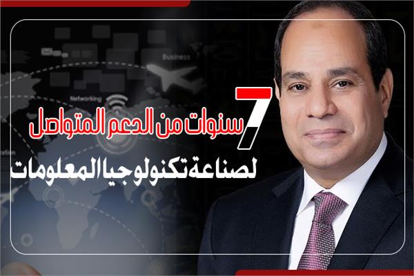 إنفوجراف | ‎7 سنوات من دعم الرئيس لصناعة تكنولوجيا المعلومات