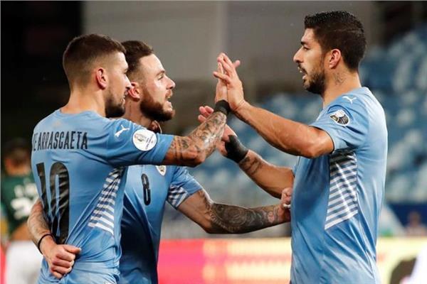 فرحة لاعبي منتخب أوروجواي