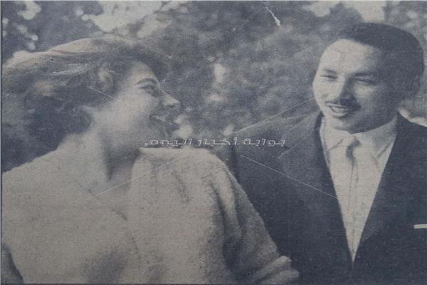 المذيع جلال معوض والفنانة ليلى فوزي 