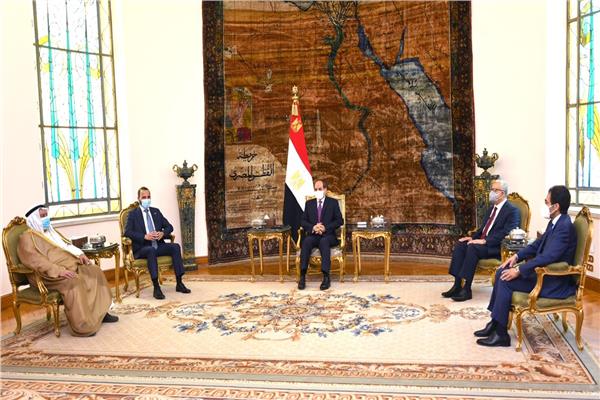 الرئيس السيسي خلال استقباله رئيس مجلس الأمة الكويتي