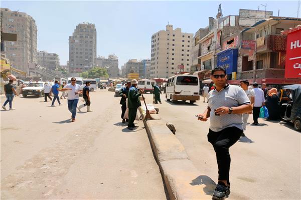 جانب من حملات الانضباط والنظافة بشارع ناهية