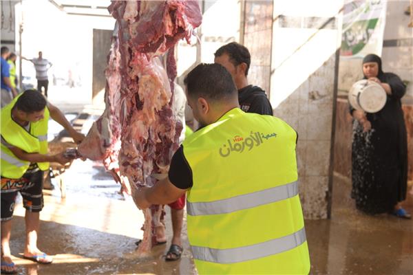  استعداد فرع جمعية الأورمان  لتوزيع لحوم  40عجل