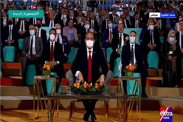 الرئيس السيسي خلال حضوره حفل حياة كريمة