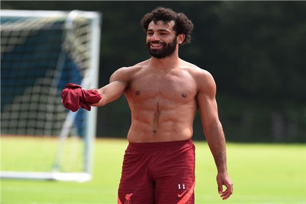 محمد صلاح من مران ليفربول اليوم