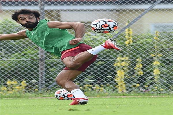 محمد صلاح من مران ليفربول اليوم