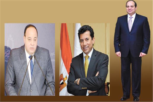 الرئيس عبد الفتاح السيسى  - د. أشرف صبحى -  أحمد جلال