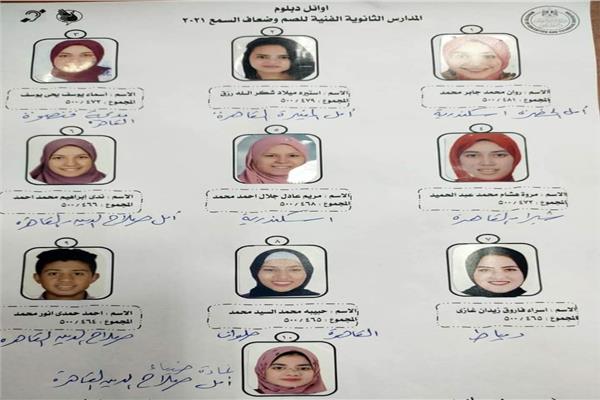 صوراوائل الدبلومات الفنية 2021 للصم وضعاف السمع
