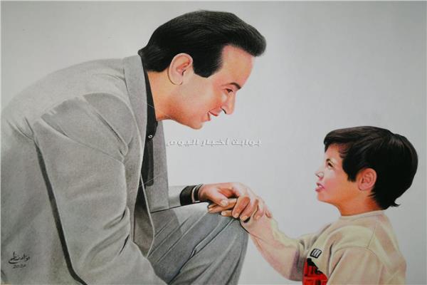 رسم للفنان نور الشريف