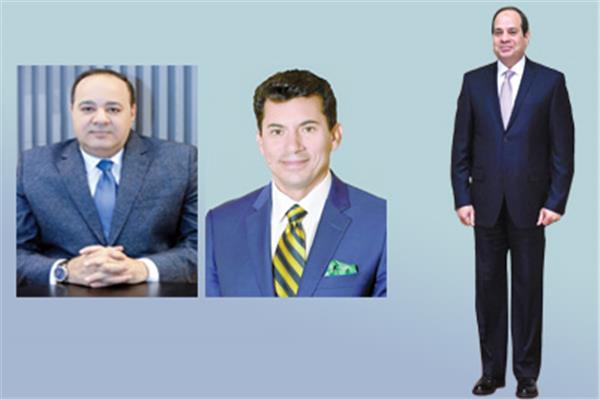 فخامة الرئيس السيسي  -   د.أشرف صبحى -  الكاتب الصحفي الكبير أحمد جلال 