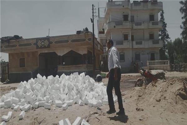 إزالة تعدي بالبناء على الأراضى الزراعية 