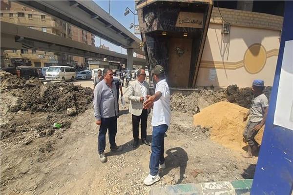 متابعه أعمال مشروع الصرف الصحي بشارع عثمان محرم في العمرانية