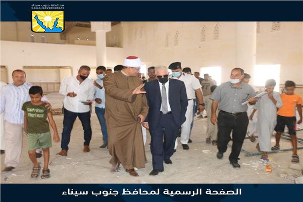 محافظ جنوب سيناء يتفقد الأعمال الجارية بمسجد الروضة والمحاور المؤدية إليه 