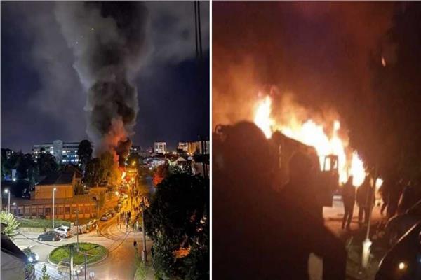 حريق كبير بمستشفي عزل في مقدونيا الشمالية