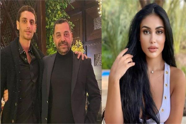 طارق العريان ونجله والفنانة شيرين أبو العز