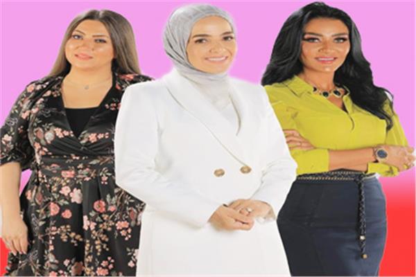 هبة الأباصيرى ومنى عبدالغنى وإيمان عز الدين