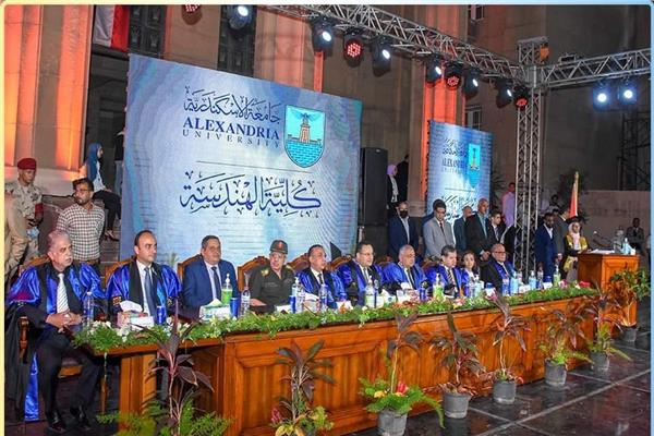 رئيس جامعة الإسكندرية خلال الاحتفالية