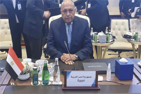 سامح شكري في مؤتمر دعم ليبيا بطرابلس