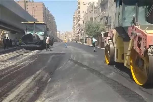 استكمال تنفيذ أعمال الرصف بالطالبية 