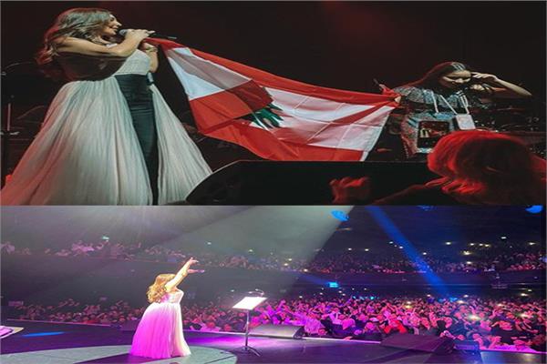 إليسا تبهر الجمهور وترفع علم لبنان على مسرح الألومبيا إليسا تبهر الجمهور وترفع علم لبنان على مسرح الألومبيا