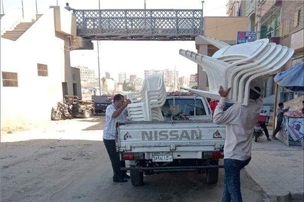 رفع ٧١٨ حالة إشغال متنوعة ومصادرة ٣٢ شيشة بالبحيرة