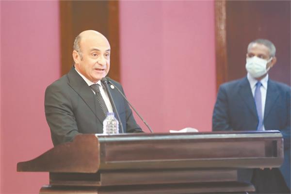 المستشار عمر مروان يلقى كلمة رئيس الوزراء