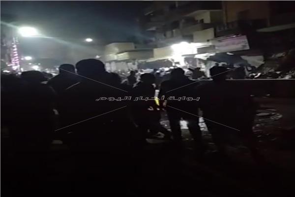 حريق هائل بمعرض تجاري بمدينة طهطا