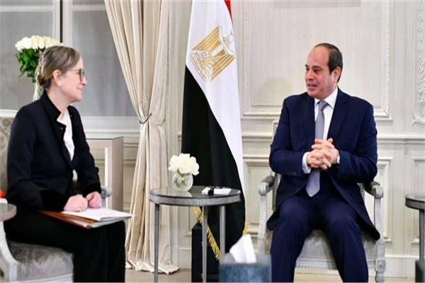 الرئيس السيسي ورئيسة وزراء تونس نجلاء بودن