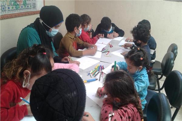 ورشة رسم في بيت ثقافة شبين القناطر