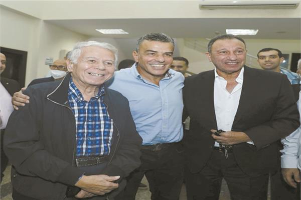 حسن حمدى خلال حضوره ندوة قائمة الخطيب بالشيخ زايد