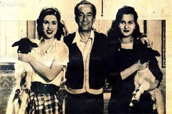 نعيمة عاكف وصباح والمخرج حسين فوزي