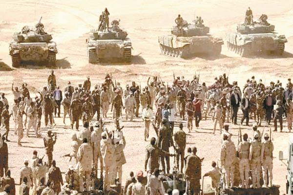 صورة ارشيفية لتعزيزات للجيش السودانى على الحدود مع إثيوبيا 