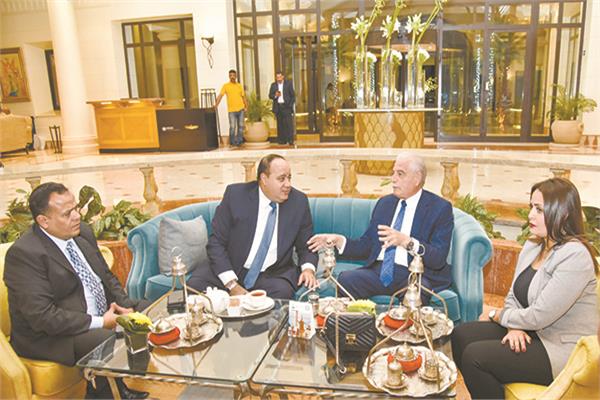 اللواء خالد فودة خلال حواره مع أحمد جلال رئيس مجلس إدارة «أخبار اليوم» 