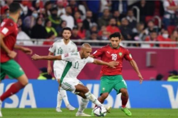 صورة من مباراة الجزائر والمغرب