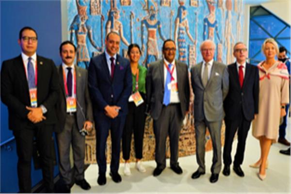 ملك السويد يزور الجناح المصري بإكسبو 2020 في دبي