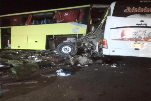 حادث تصادم أتوبيسين بطريق أبو سمبل بأسوان