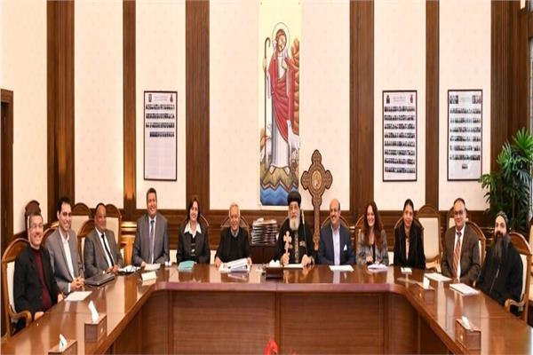 البابا تواضروس الثاني خلال اجتماعه مع كهنة الرعاية الاجتماعية