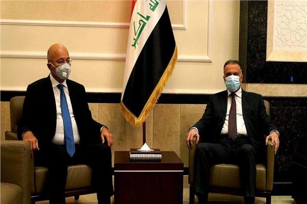 الرئيس العراقى برهم صالح ورئيس الوزراء مصطفى الكاظمي